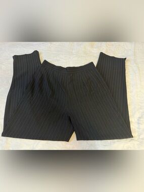Perceptions Women’s Black Pinstripe Dress Pants  10P Pink Stripe Career Office
